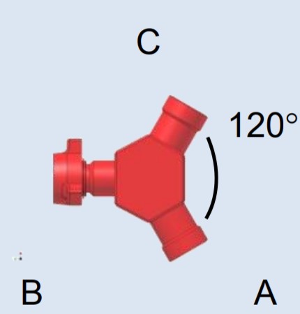 Тройник для распределения потоков рабочей жидкости ПНИТИ БМ70-06.30.000 Счётчики частиц в жидкости