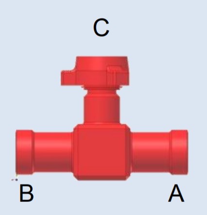 Тройник для распределения потоков рабочей жидкости ПНИТИ МВ70-40.00.000-01 Соединительные элементы и фильтры