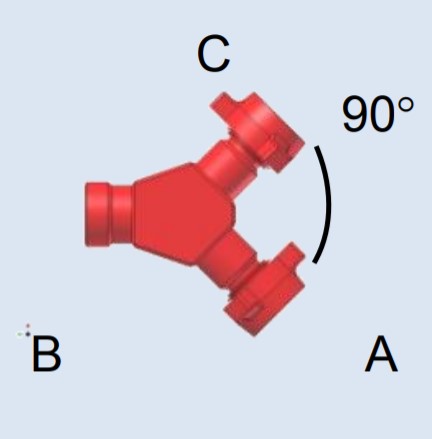 Тройник для распределения потоков рабочей жидкости ПНИТИ МВ70-43.00.000-01 Соединительные элементы и фильтры